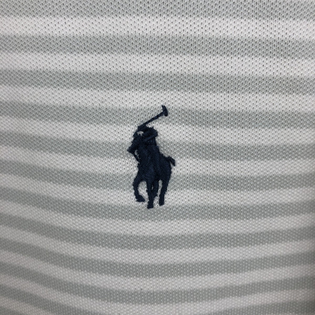 Ralph Lauren POLO RALPH LAUREN CUSTOM SLIM FIT short sleeve striped polo shirt men's size M cotton white type Vintage Second Hand