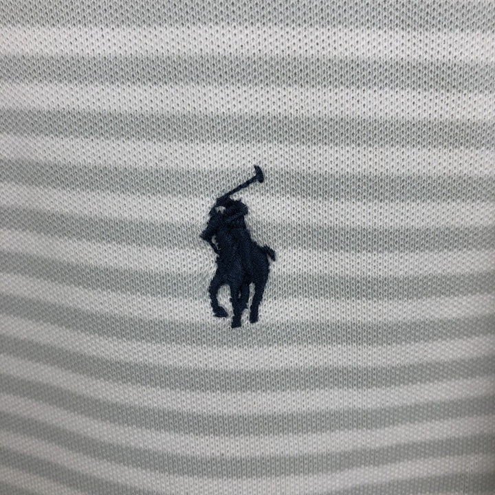 Ralph Lauren POLO RALPH LAUREN CUSTOM SLIM FIT short sleeve striped polo shirt men's size M cotton white type Vintage Second Hand