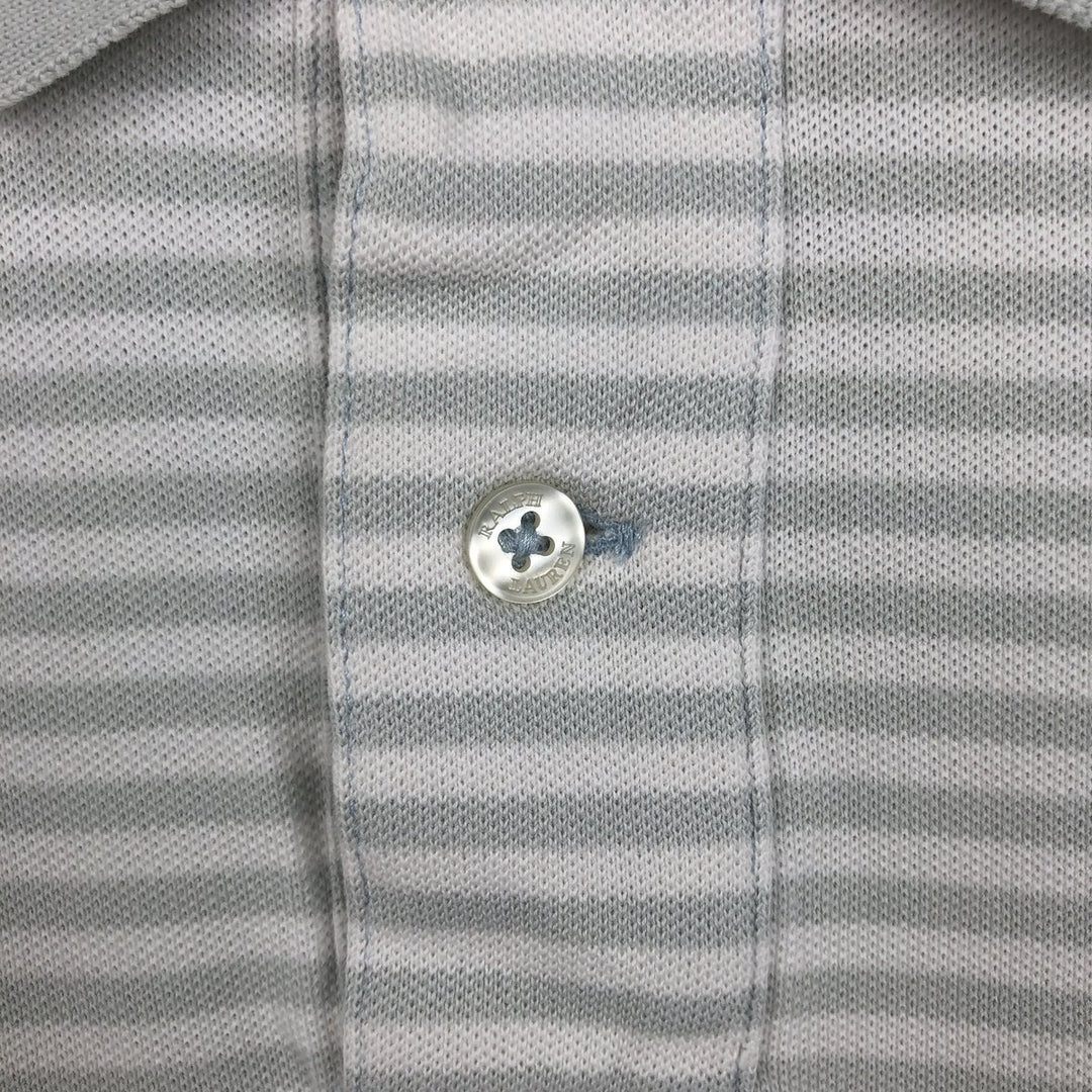 Ralph Lauren POLO RALPH LAUREN CUSTOM SLIM FIT short sleeve striped polo shirt men's size M cotton white type Vintage Second Hand