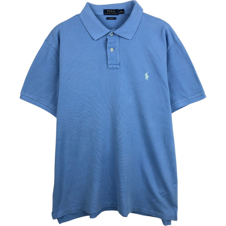 Ralph Lauren POLO RALPH LAUREN CUSTOM FIT short sleeve polo shirt men's XL equivalent cotton Blue type light blue Vintage Second Hand