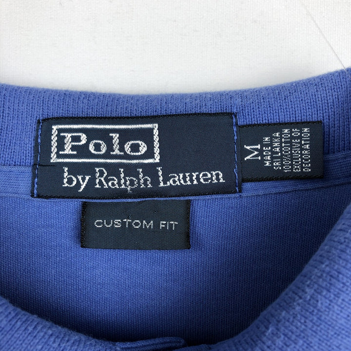 Ralph Lauren POLO by Ralph Lauren CUSTOM FIT short sleeve polo shirt, men's M size cotton blue type Vintage Second Hand