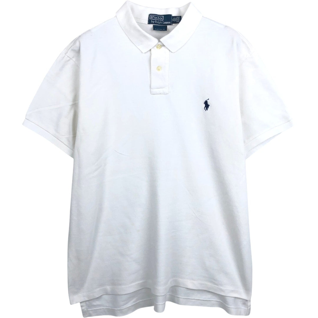 Ralph Lauren POLO by Ralph Lauren CUSTOM FIT short sleeve polo shirt, men's XL size cotton white type Vintage Second Hand