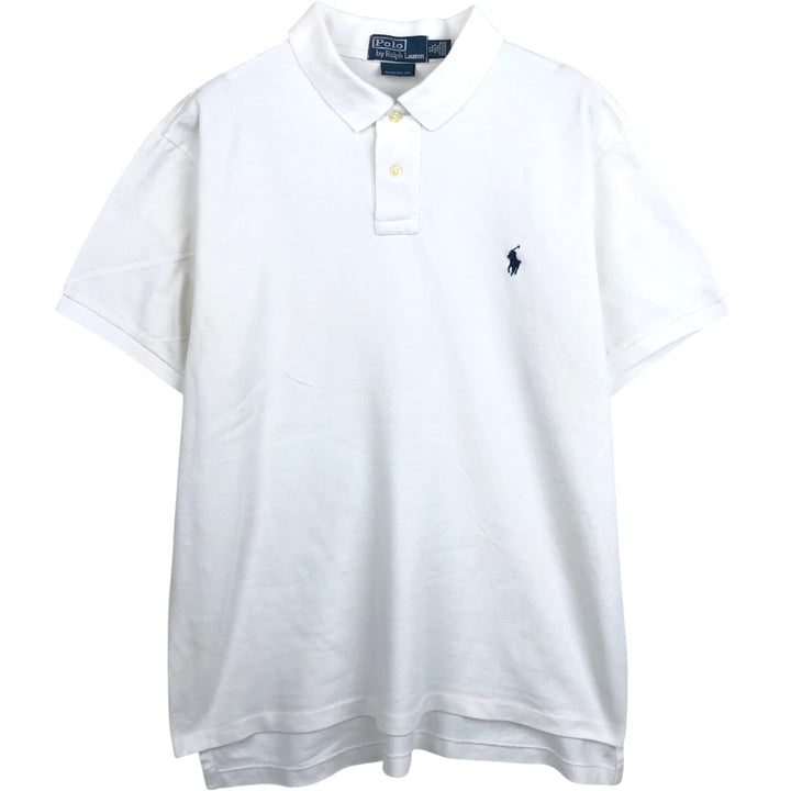 Ralph Lauren POLO by Ralph Lauren CUSTOM FIT short sleeve polo shirt, men's XL size cotton white type Vintage Second Hand