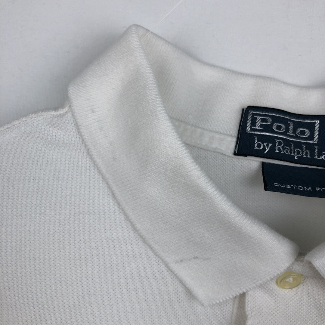 Ralph Lauren POLO by Ralph Lauren CUSTOM FIT short sleeve polo shirt, men's XL size cotton white type Vintage Second Hand