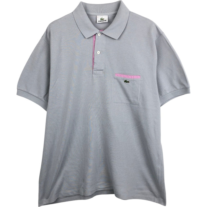 2000'S Lacoste Short-Sleeve Polo Shirt, Size 5 (Equivalent to Men's Large) cotton gray type Vintage Second Hand