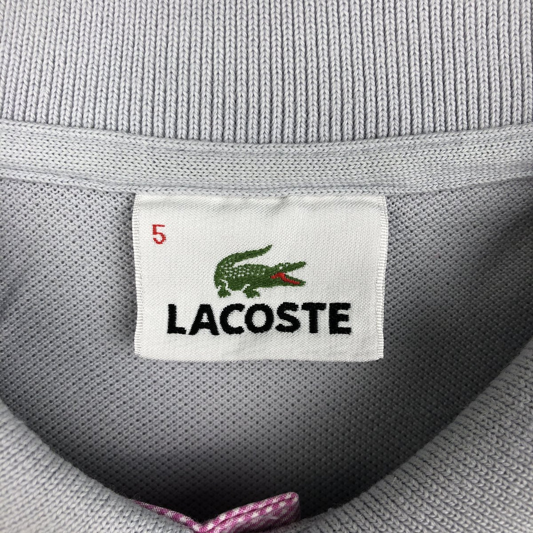 2000'S Lacoste Short-Sleeve Polo Shirt, Size 5 (Equivalent to Men's Large) cotton gray type Vintage Second Hand