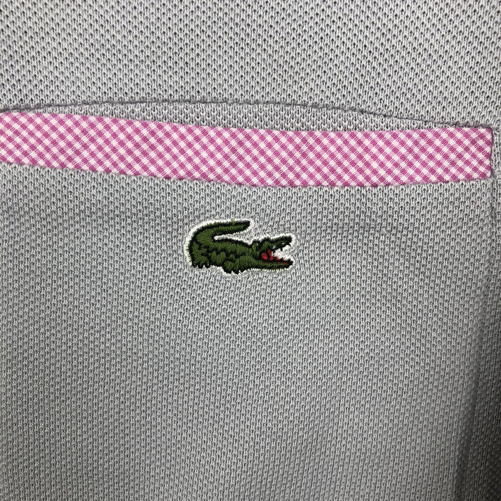 2000'S Lacoste Short-Sleeve Polo Shirt, Size 5 (Equivalent to Men's Large) cotton gray type Vintage Second Hand