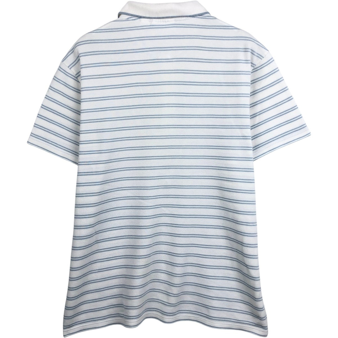 Lacoste Regular Fit Multi-Stripe Short-Sleeve Polo Shirt, Men's Size XL (approx.) cotton white type Vintage Second Hand
