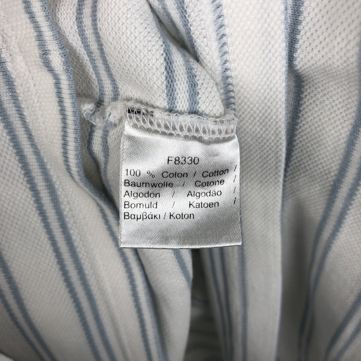 Lacoste Regular Fit Multi-Stripe Short-Sleeve Polo Shirt, Men's Size XL (approx.) cotton white type Vintage Second Hand