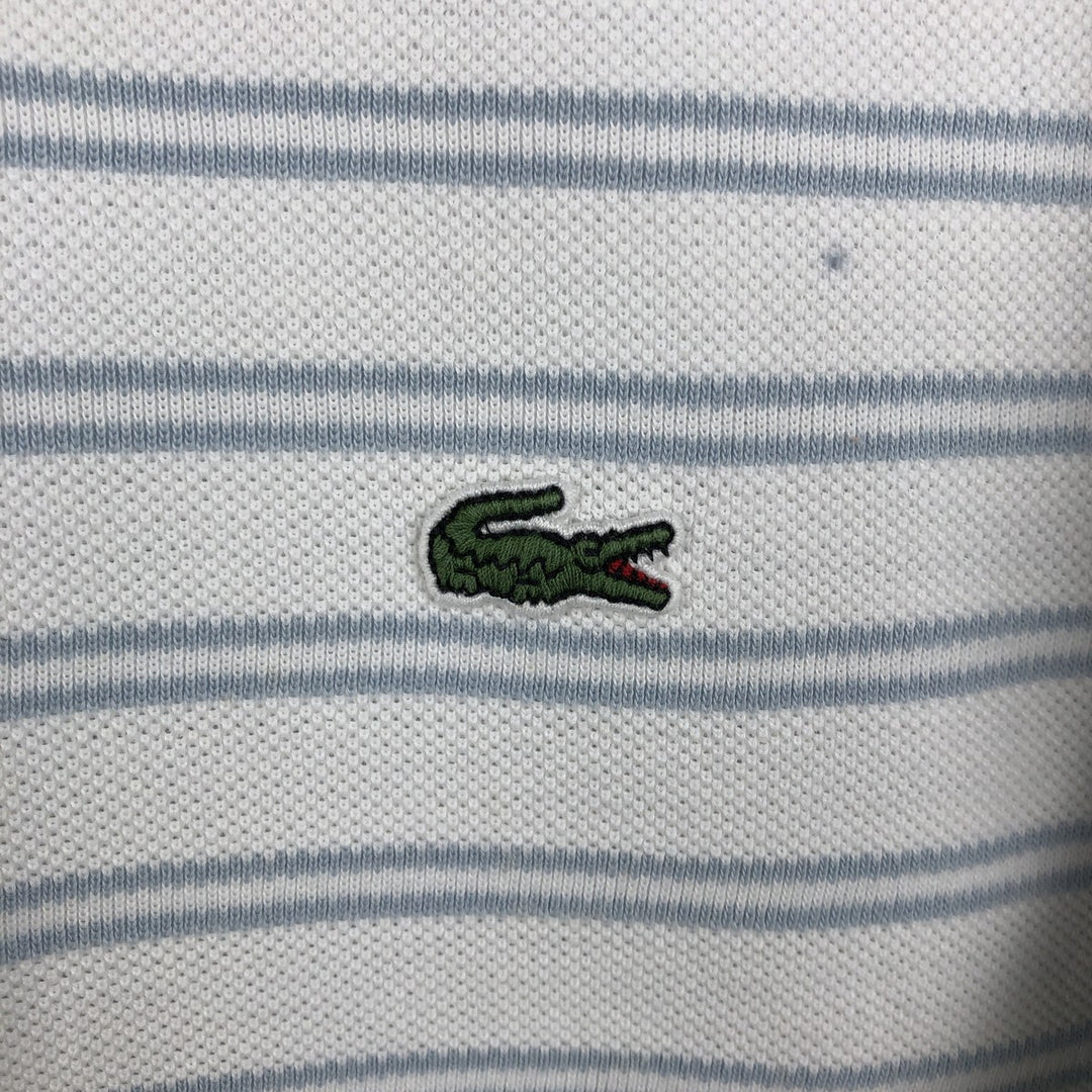 Lacoste Regular Fit Multi-Stripe Short-Sleeve Polo Shirt, Men's Size XL (approx.) cotton white type Vintage Second Hand