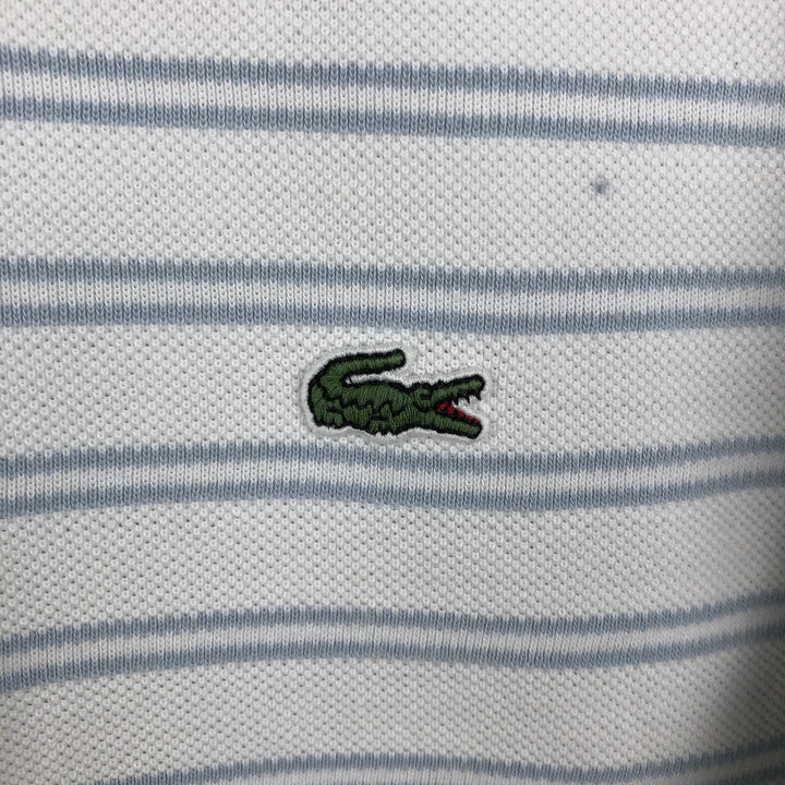 Lacoste Regular Fit Multi-Stripe Short-Sleeve Polo Shirt, Men's Size XL (approx.) cotton white type Vintage Second Hand