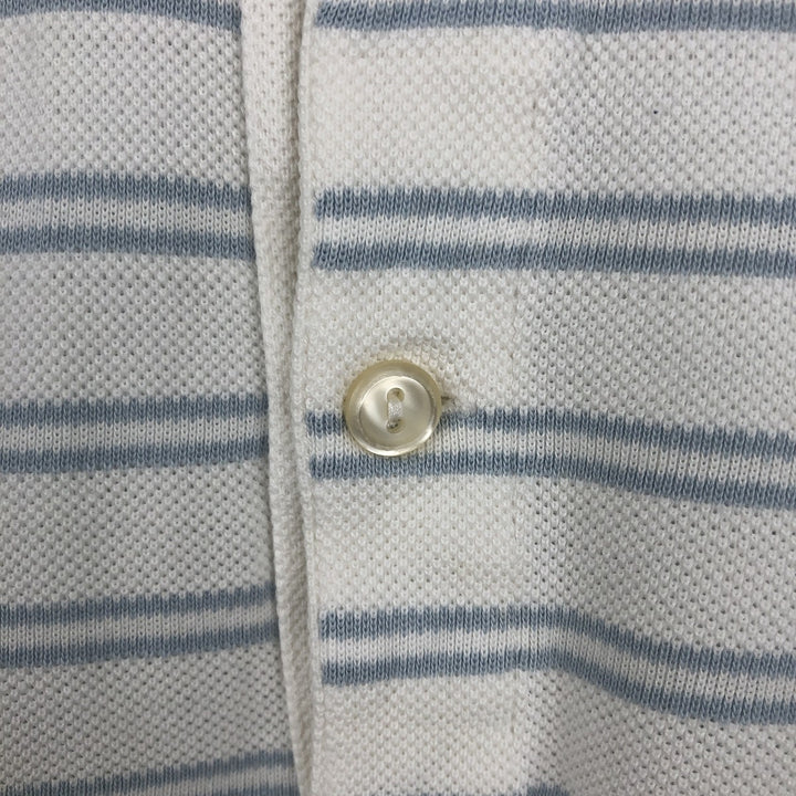 Lacoste Regular Fit Multi-Stripe Short-Sleeve Polo Shirt, Men's Size XL (approx.) cotton white type Vintage Second Hand
