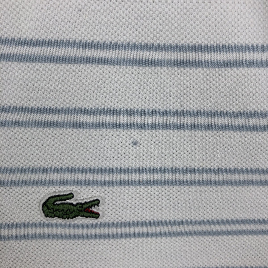 Lacoste Regular Fit Multi-Stripe Short-Sleeve Polo Shirt, Men's Size XL (approx.) cotton white type Vintage Second Hand