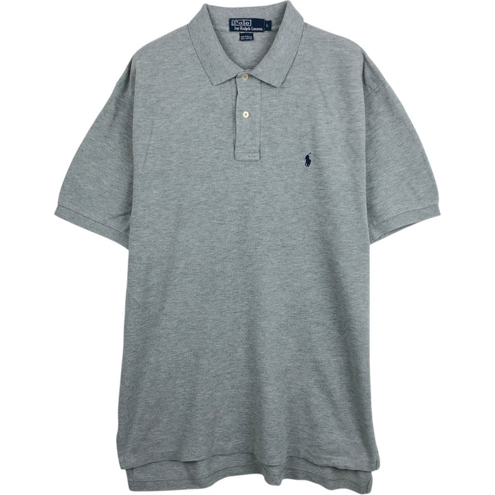 Ralph Lauren POLO by Ralph Lauren short sleeve polo shirt, men's size L cotton gray type Vintage Second Hand