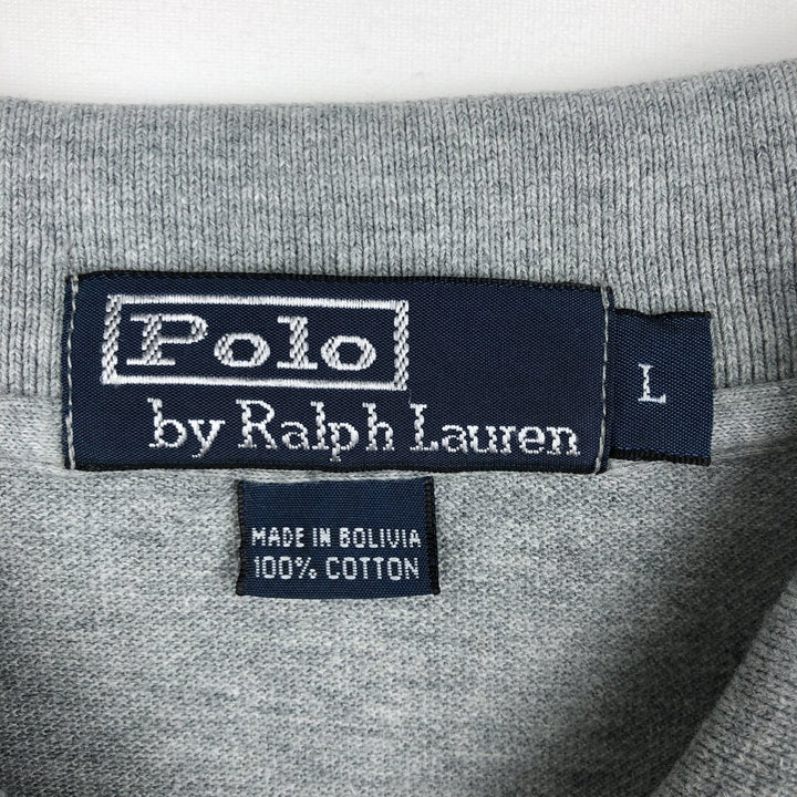 Ralph Lauren POLO by Ralph Lauren short sleeve polo shirt, men's size L cotton gray type Vintage Second Hand