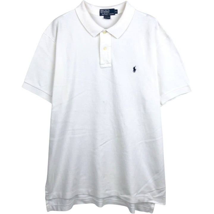 Ralph Lauren POLO by Ralph Lauren short sleeve polo shirt, men's XL size cotton white type Vintage Second Hand