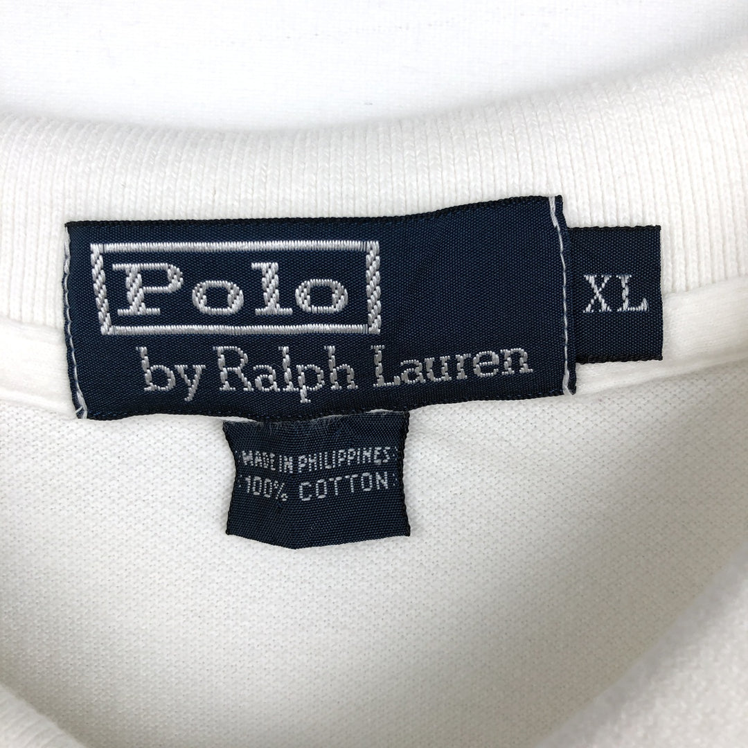Ralph Lauren POLO by Ralph Lauren short sleeve polo shirt, men's XL size cotton white type Vintage Second Hand