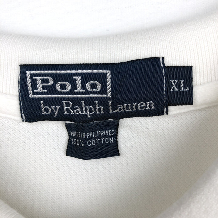 Ralph Lauren POLO by Ralph Lauren short sleeve polo shirt, men's XL size cotton white type Vintage Second Hand