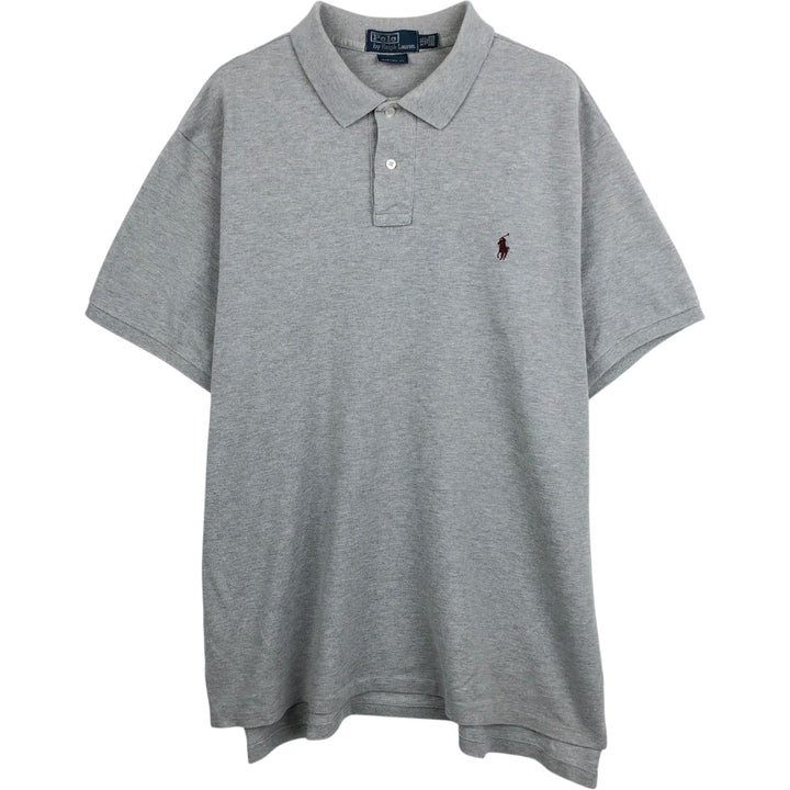 Ralph Lauren POLO by Ralph Lauren CUSTOM FIT short sleeve polo shirt, men's XXL equivalent cotton gray type Vintage Second Hand