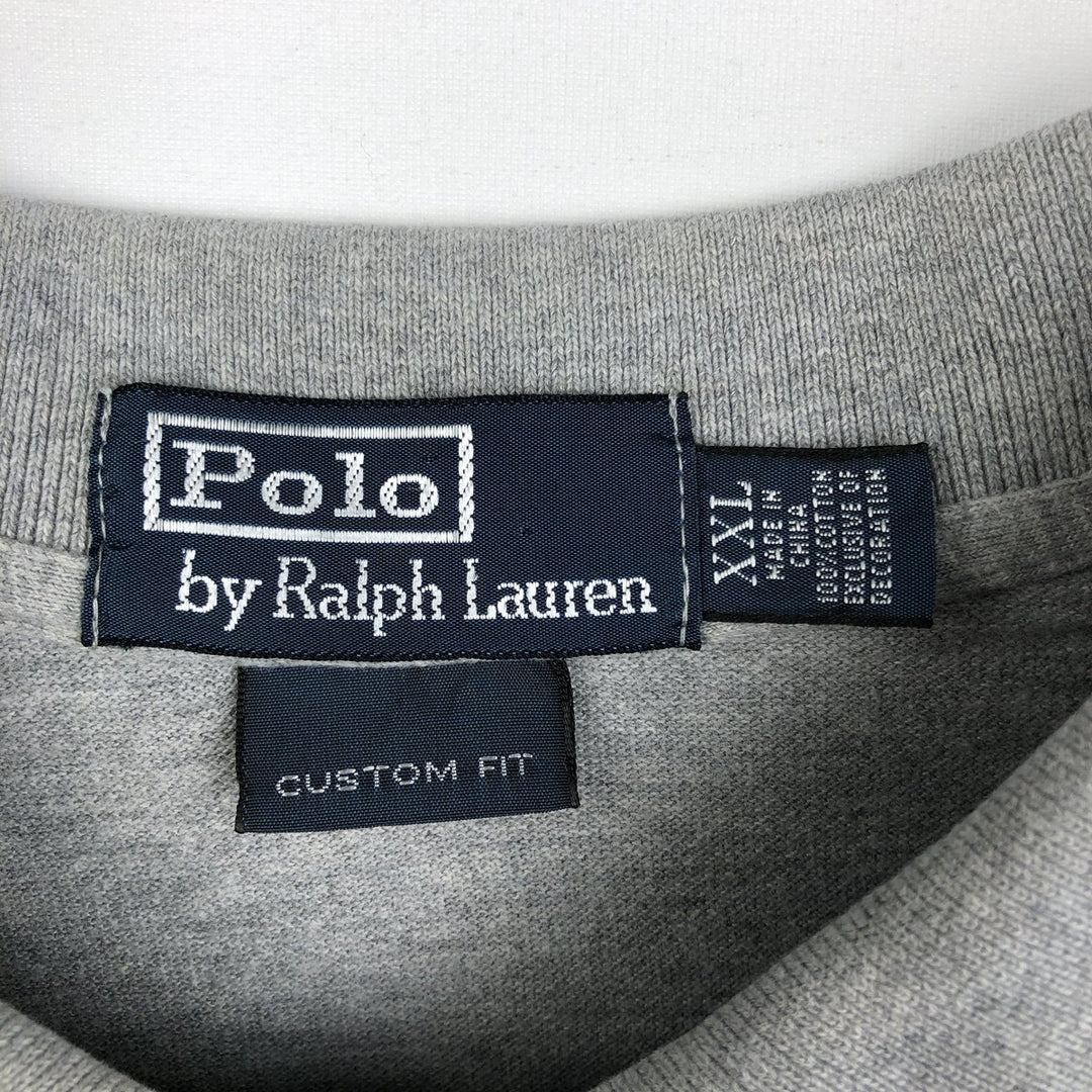 Ralph Lauren POLO by Ralph Lauren CUSTOM FIT short sleeve polo shirt, men's XXL equivalent cotton gray type Vintage Second Hand