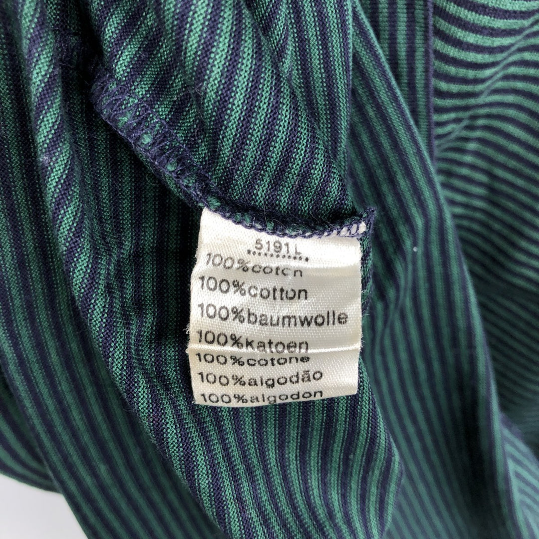 1970'S Lacoste CHEMISE French Lacoste Short-Sleeve Striped Polo Shirt, Size 5 (Men's L equivalent), Vintage cotton green type Vintage Second Hand