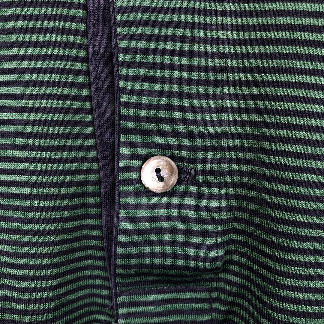 1970'S Lacoste CHEMISE French Lacoste Short-Sleeve Striped Polo Shirt, Size 5 (Men's L equivalent), Vintage cotton green type Vintage Second Hand