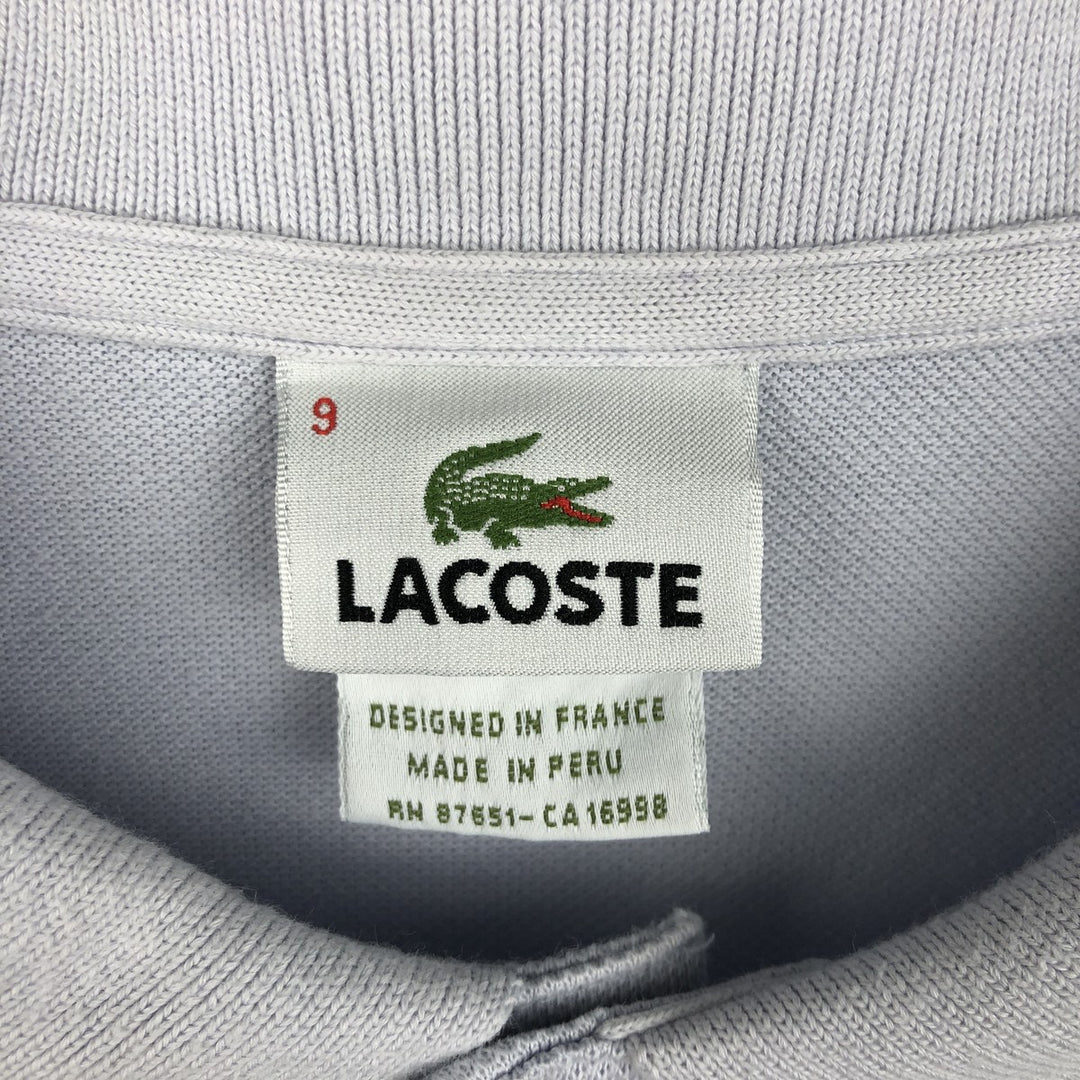 Lacoste (LACOSTE) French design short-sleeved polo shirt, size 9, equivalent to men's XXXL. cotton Blue type light blue Vintage Second Hand