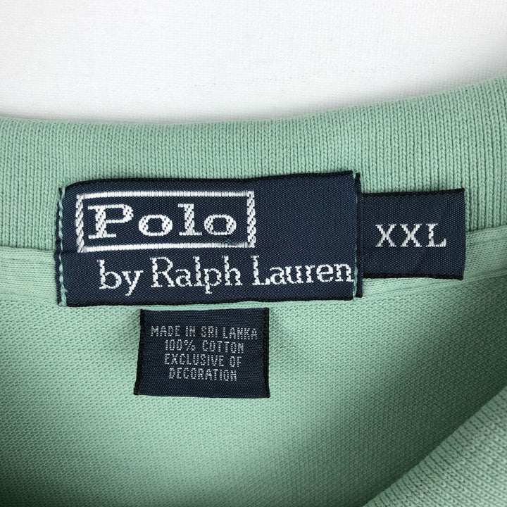 Ralph Lauren POLO by Ralph Lauren short sleeve polo shirt, men's size XXL cotton Mint green Vintage Second Hand