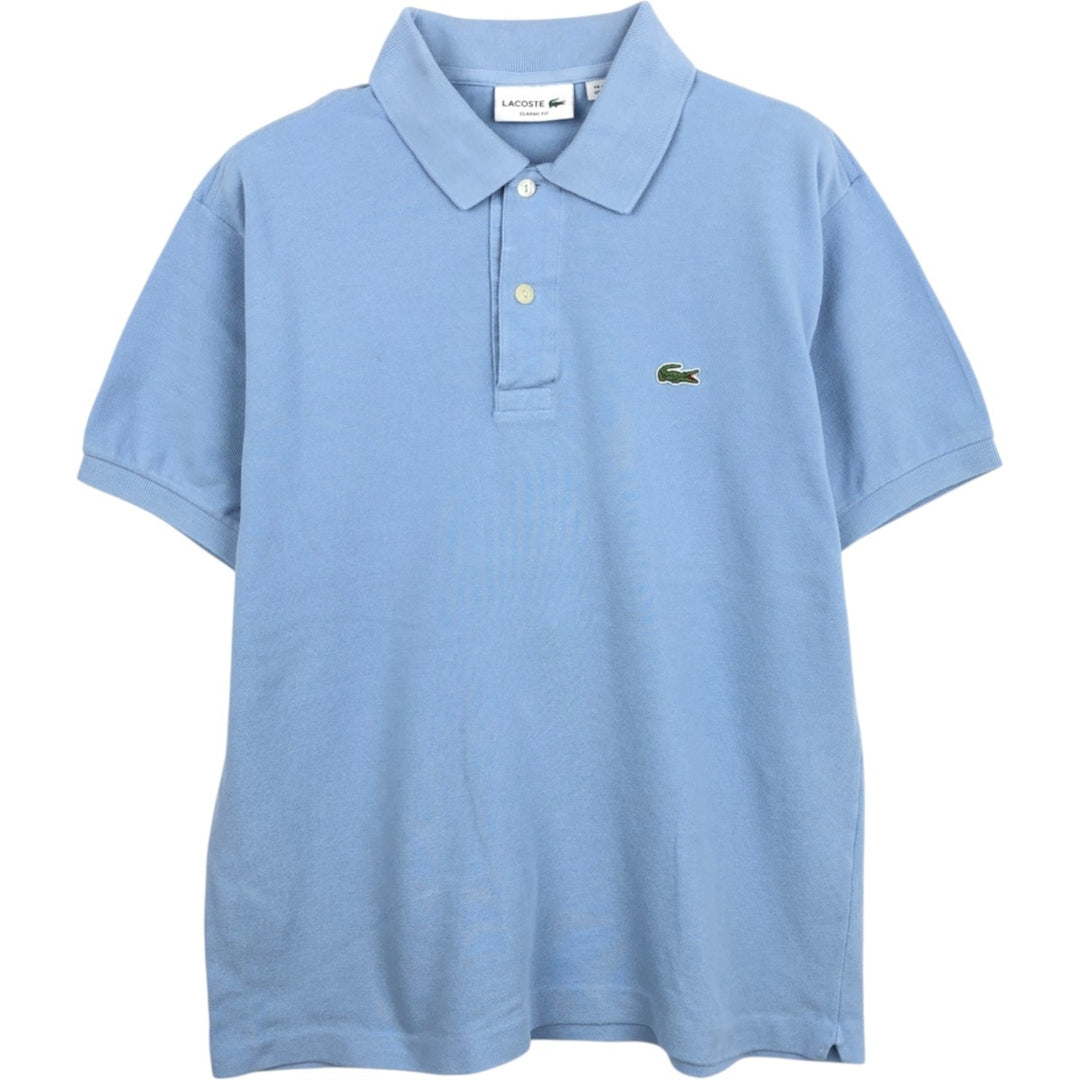 Lacoste Classic Fit short sleeve polo shirt, men's size M cotton Blue type light blue Vintage Second Hand