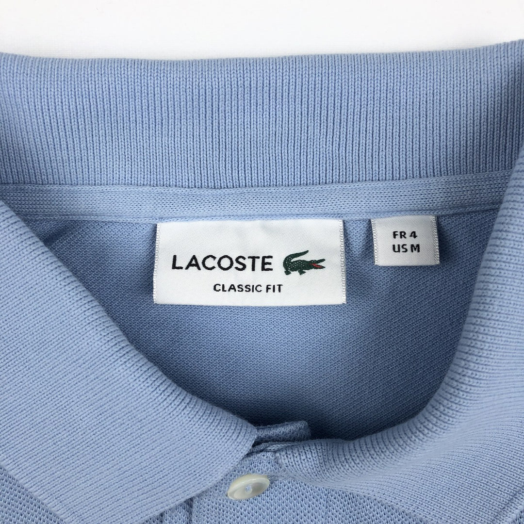 Lacoste Classic Fit short sleeve polo shirt, men's size M cotton Blue type light blue Vintage Second Hand
