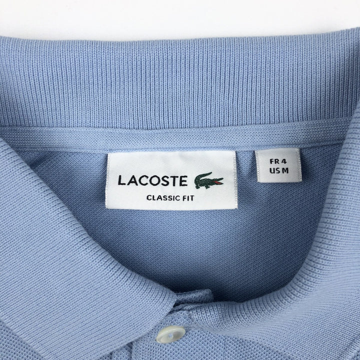 Lacoste Classic Fit short sleeve polo shirt, men's size M cotton Blue type light blue Vintage Second Hand