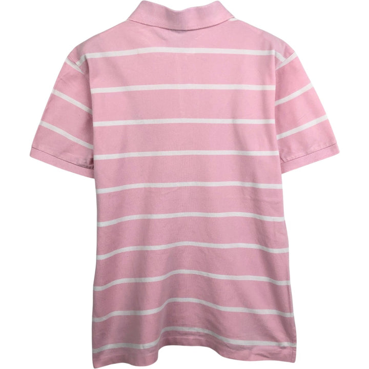 Ralph Lauren POLO by Ralph Lauren CUSTOM FIT short sleeve striped polo shirt men's size L cotton pink type Vintage Second Hand