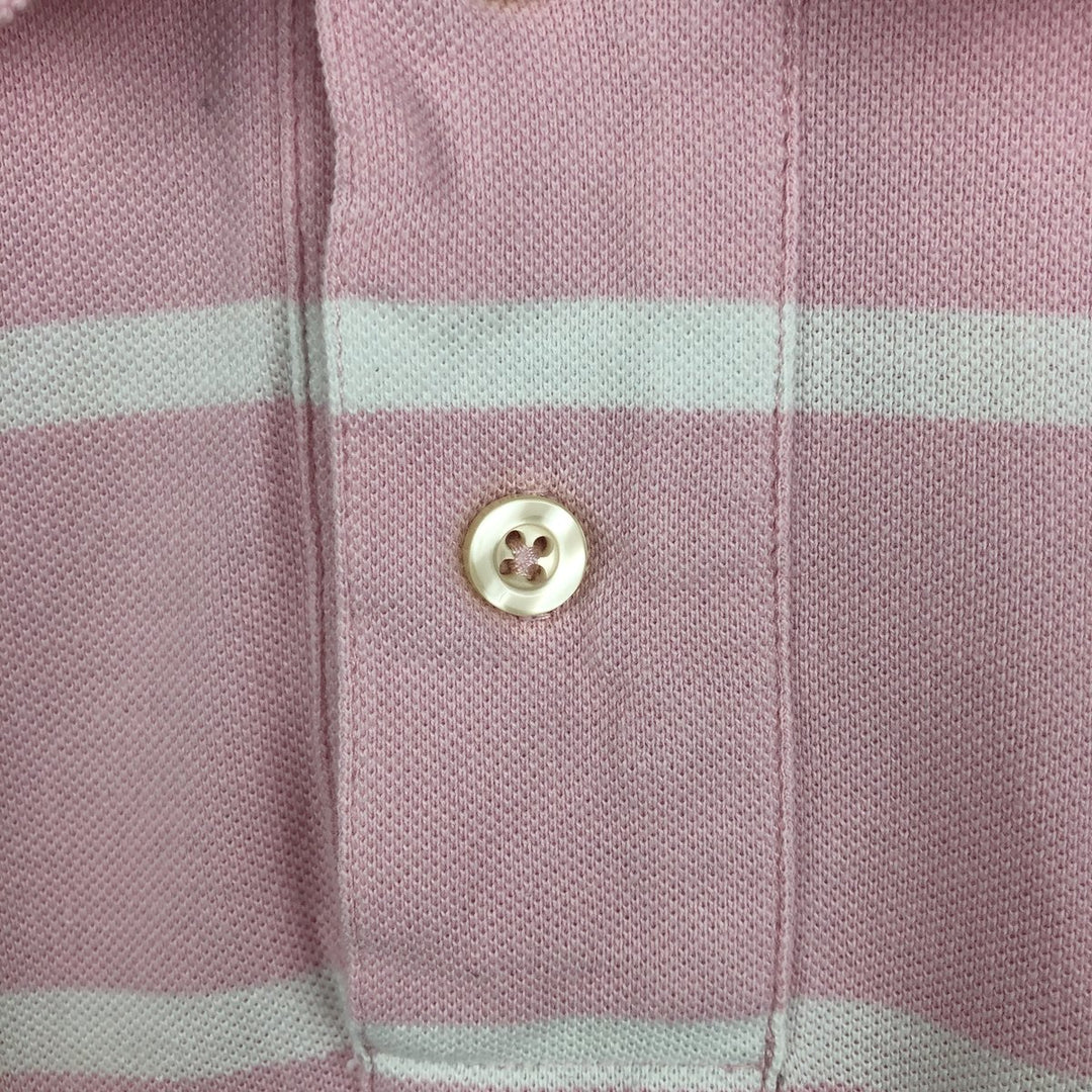 Ralph Lauren POLO by Ralph Lauren CUSTOM FIT short sleeve striped polo shirt men's size L cotton pink type Vintage Second Hand