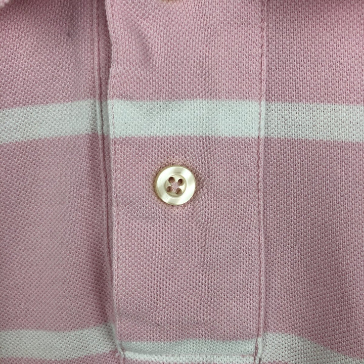 Ralph Lauren POLO by Ralph Lauren CUSTOM FIT short sleeve striped polo shirt men's size L cotton pink type Vintage Second Hand