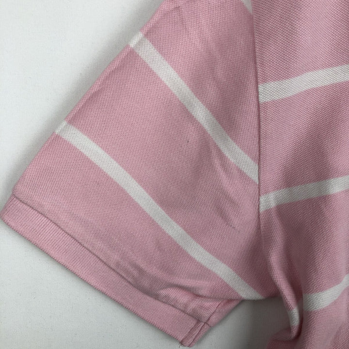 Ralph Lauren POLO by Ralph Lauren CUSTOM FIT short sleeve striped polo shirt men's size L cotton pink type Vintage Second Hand