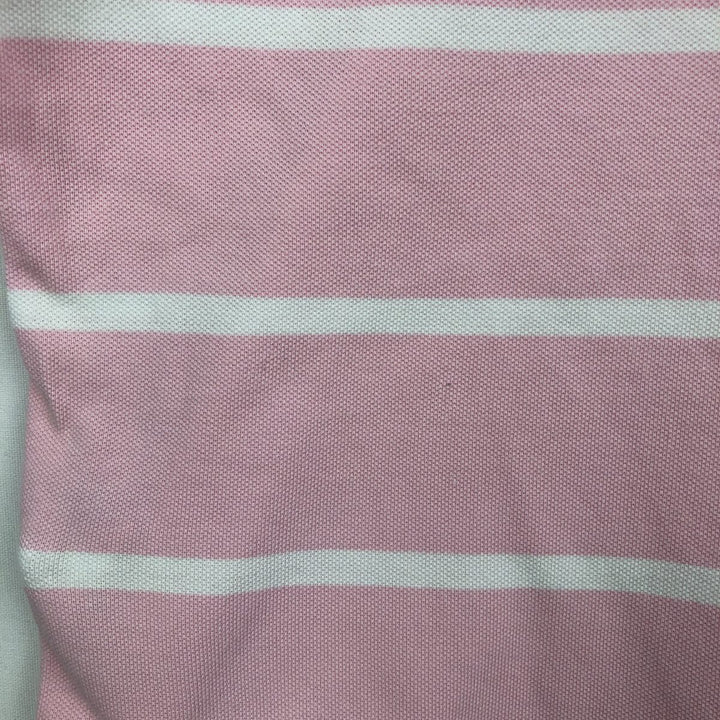 Ralph Lauren POLO by Ralph Lauren CUSTOM FIT short sleeve striped polo shirt men's size L cotton pink type Vintage Second Hand