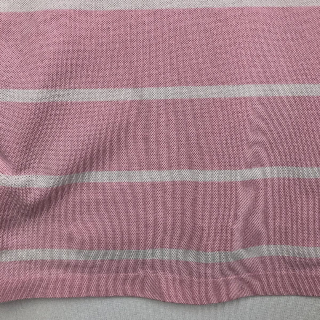 Ralph Lauren POLO by Ralph Lauren CUSTOM FIT short sleeve striped polo shirt men's size L cotton pink type Vintage Second Hand