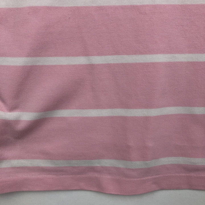 Ralph Lauren POLO by Ralph Lauren CUSTOM FIT short sleeve striped polo shirt men's size L cotton pink type Vintage Second Hand