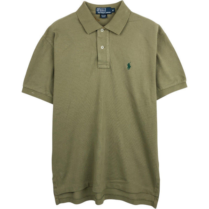 Ralph Lauren POLO by Ralph Lauren short sleeve polo shirt, men's size M cotton Khaki type Vintage Second Hand