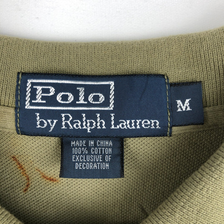 Ralph Lauren POLO by Ralph Lauren short sleeve polo shirt, men's size M cotton Khaki type Vintage Second Hand