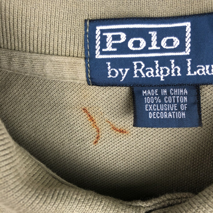 Ralph Lauren POLO by Ralph Lauren short sleeve polo shirt, men's size M cotton Khaki type Vintage Second Hand