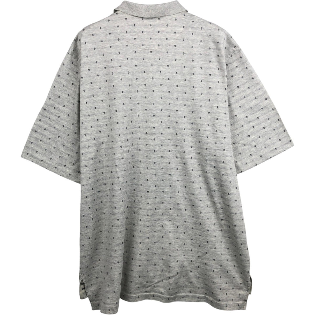 Ralph Lauren POLO GOLF All-over print short-sleeve polo shirt, men's size XL Pima Cotton pale white type Vintage Second Hand