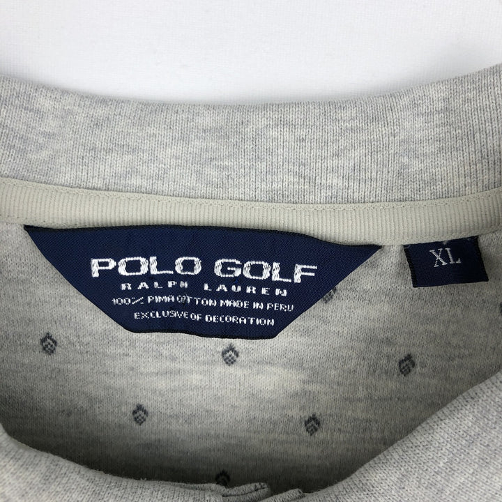 Ralph Lauren POLO GOLF All-over print short-sleeve polo shirt, men's size XL Pima Cotton pale white type Vintage Second Hand