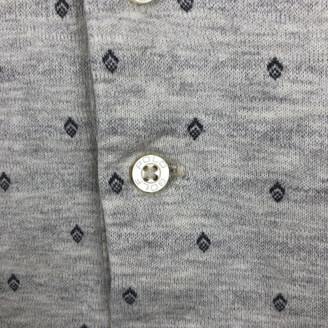 Ralph Lauren POLO GOLF All-over print short-sleeve polo shirt, men's size XL Pima Cotton pale white type Vintage Second Hand
