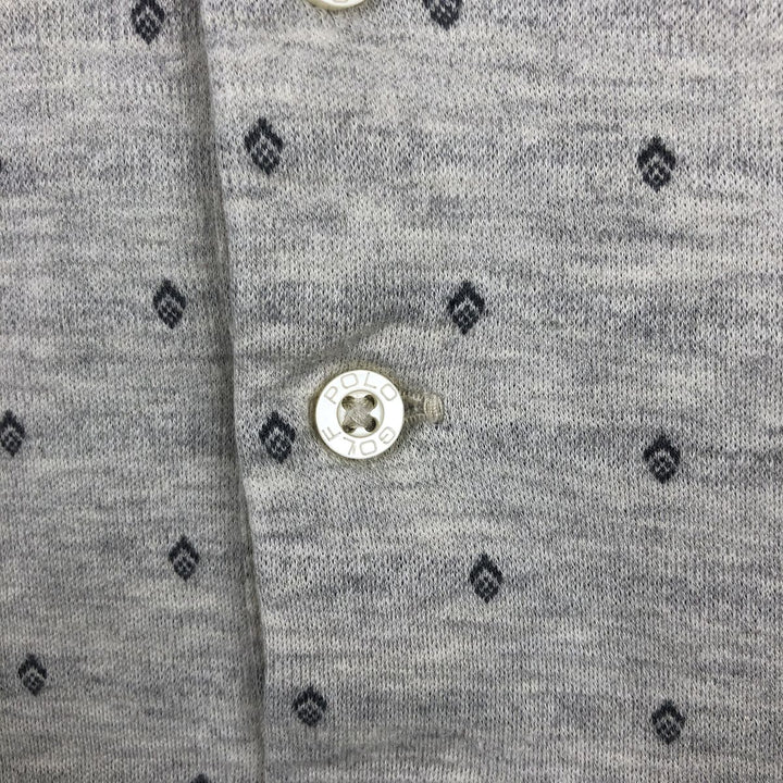 Ralph Lauren POLO GOLF All-over print short-sleeve polo shirt, men's size XL Pima Cotton pale white type Vintage Second Hand