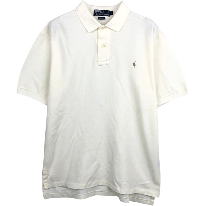 Ralph Lauren POLO by Ralph Lauren short sleeve polo shirt, men's size M cotton unbleached Vintage Second Hand