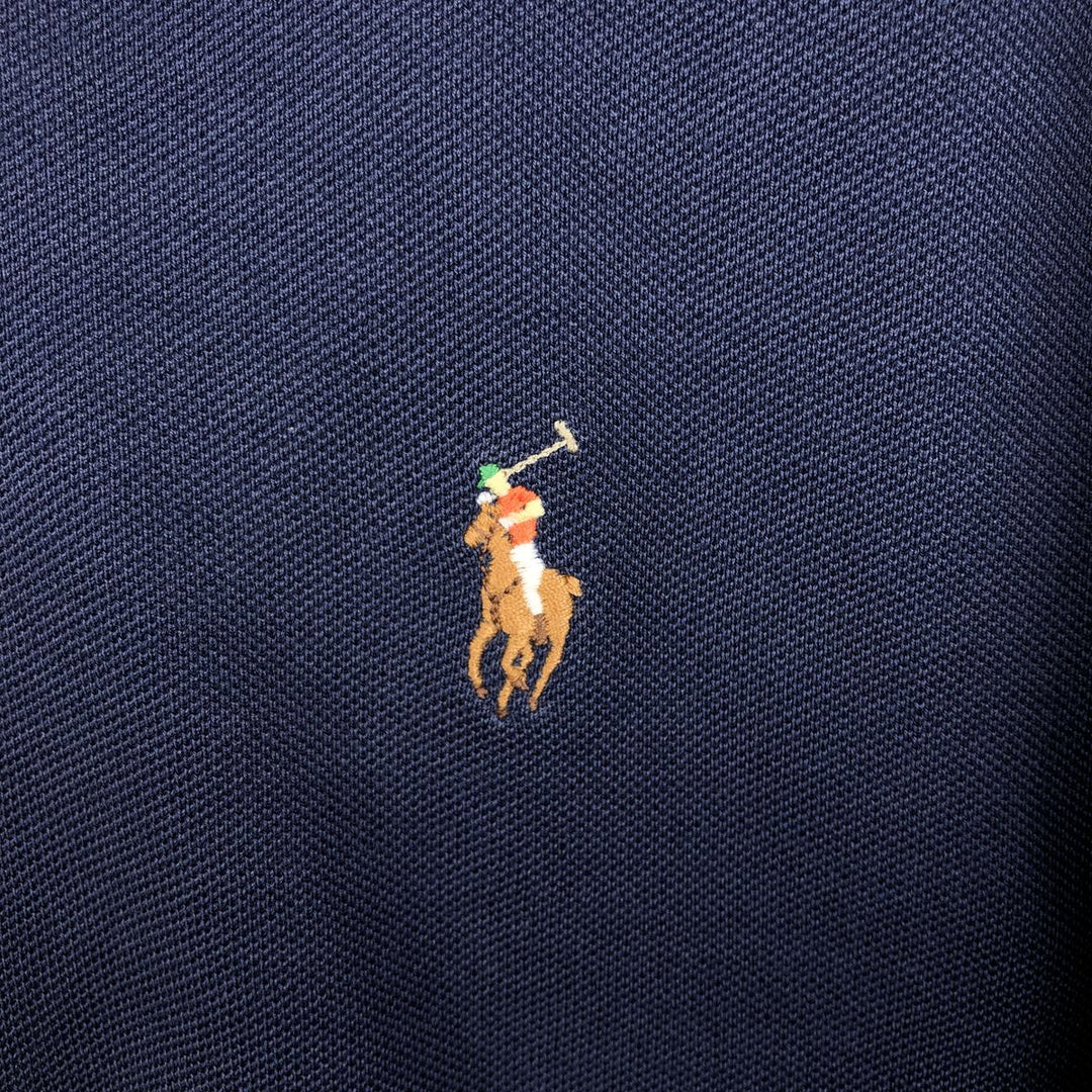 Ralph Lauren POLO by Ralph Lauren short sleeve polo shirt, size S for men Pima Cotton navy blue type Vintage Second Hand