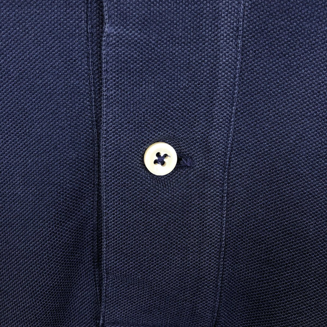 Ralph Lauren POLO by Ralph Lauren short sleeve polo shirt, size S for men Pima Cotton navy blue type Vintage Second Hand