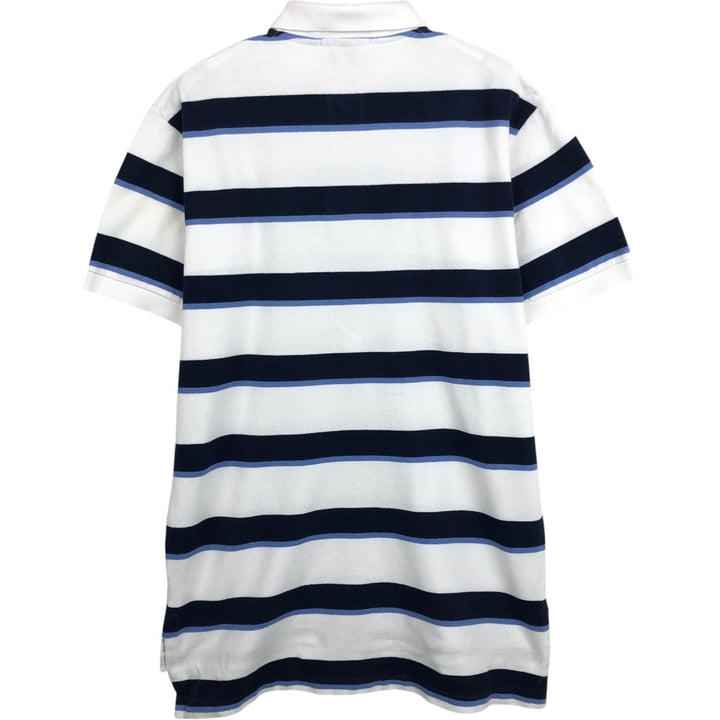 Ralph Lauren POLO by Ralph Lauren Multi-border short sleeve striped polo shirt Men's M size cotton white type Vintage Second Hand