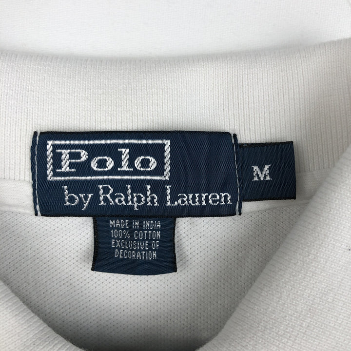 Ralph Lauren POLO by Ralph Lauren Multi-border short sleeve striped polo shirt Men's M size cotton white type Vintage Second Hand